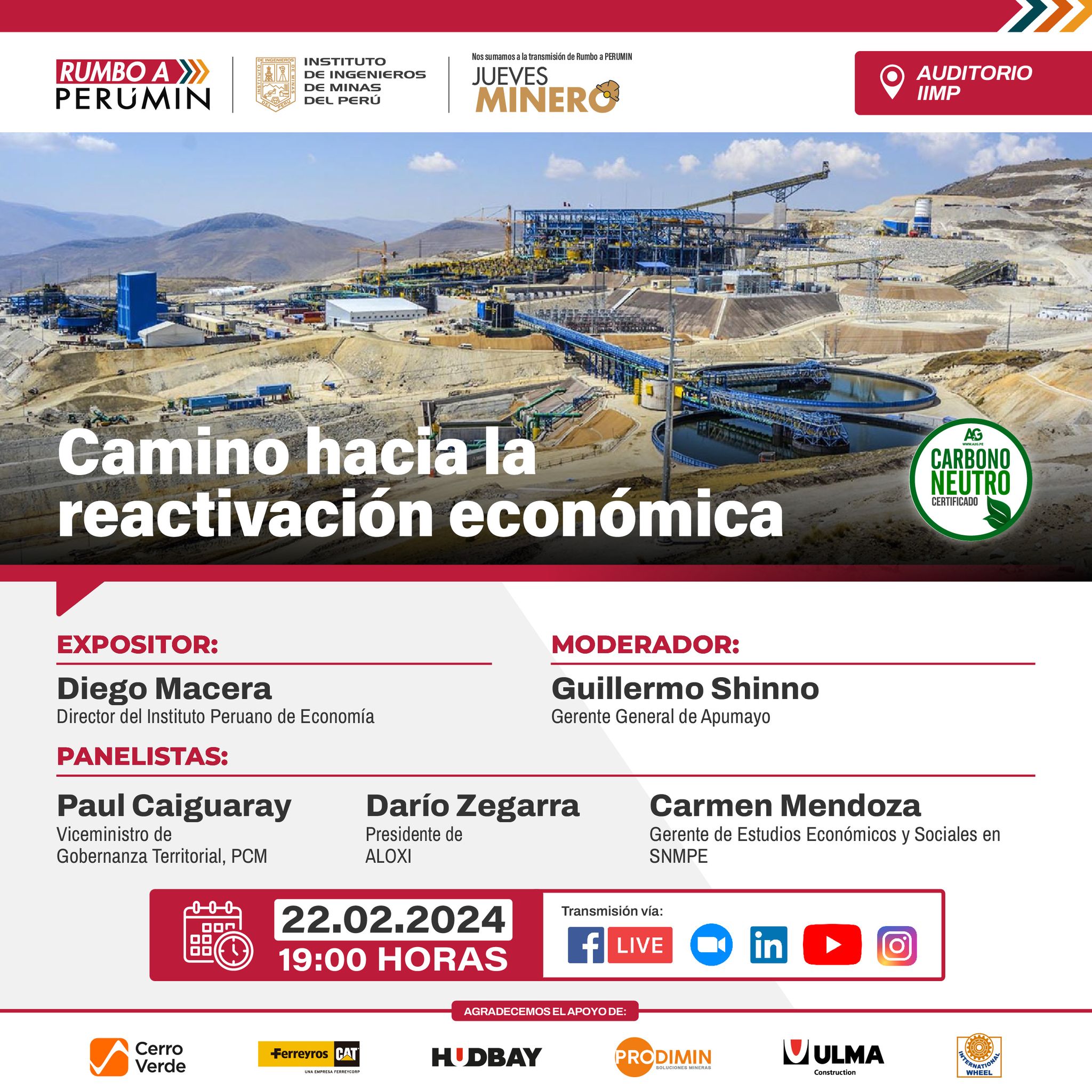 Jueves Minero IIMP (22-02-2024): En el marco de Rumbo a Perumin "Camino ...